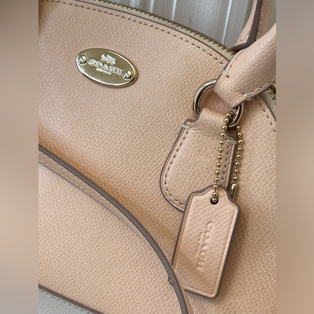 Coach Pink and Cream Domed Shape Small Satchel Bag EUC - Picture 2 of 13